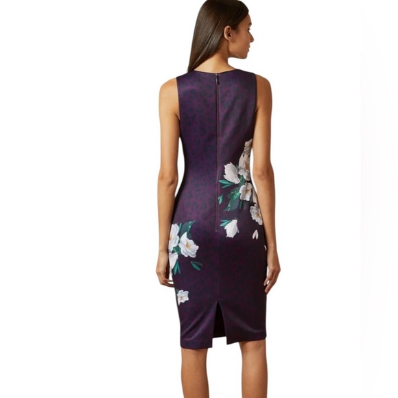 Ted Baker London Toriiy Wilderness Print V Neck Sheath Bodycon Dress Women’s US6 - Picture 3 of 16